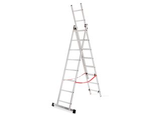 AWTOOLS DRABINA ALUMINIOWA BASIC  3x8 STOPNI 150kg - image 2