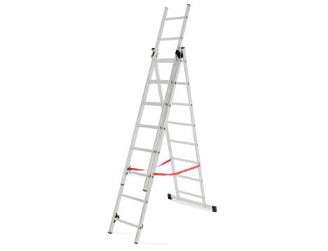 AWTOOLS DRABINA ALUMINIOWA BASIC  3x8 STOPNI 150kg