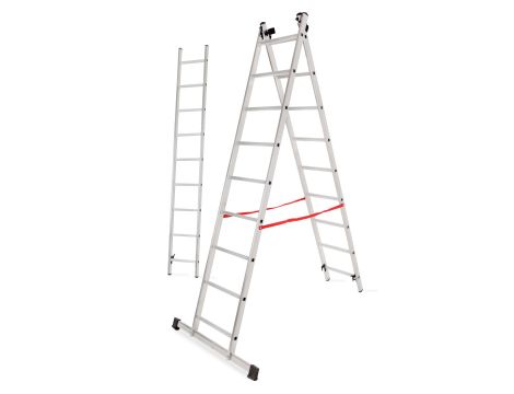 AWTOOLS DRABINA ALUMINIOWA BASIC  3x9 STOPNI 150kg - 7