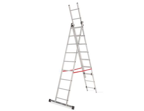 AWTOOLS DRABINA ALUMINIOWA BASIC 3x10 STOPNI 150kg - 2