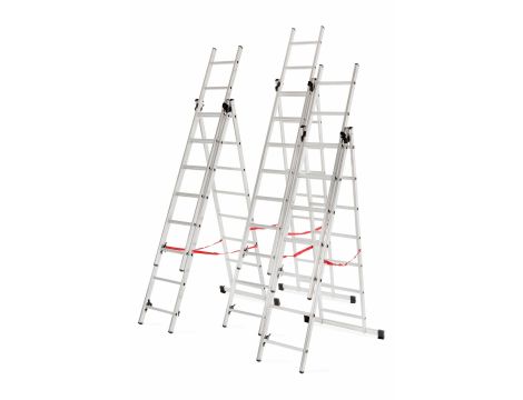 AWTOOLS DRABINA ALUMINIOWA BASIC 3x10 STOPNI 150kg - 12