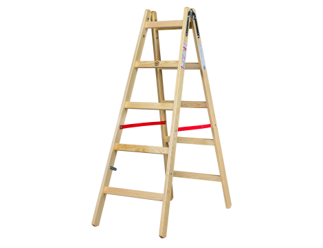 AWTOOLS DRABINA DREWNIANA  2x 5 STOPNI 150KG - 4