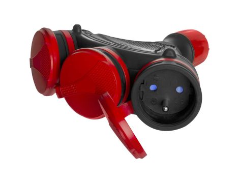 AWTOOLS GNIAZDO  EXTREME POTRÓJNE Z KLAPKAMIIP54 16A - 3