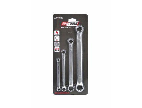 AWTOOLS KLUCZ OCZKOWY TORX E6-E24 4cz. BLACK LINE