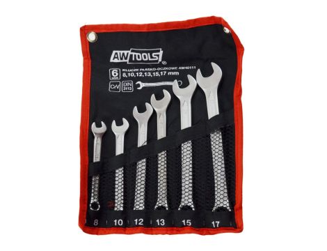 AWTOOLS KLUCZ PŁASKO-OCZKOWY KPL. 6szt. /8mm-17mm/ BLACK LINE