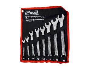 AWTOOLS KLUCZ PŁASKO-OCZKOWY KPL. 8szt. /6mm-19mm/ BLACK LINE