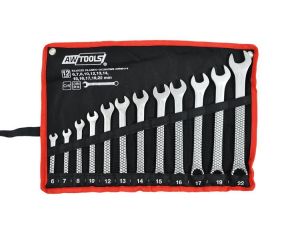 AWTOOLS KLUCZ PŁASKO-OCZKOWY KPL.12szt. /6mm-22mm/ BLACK LINE
