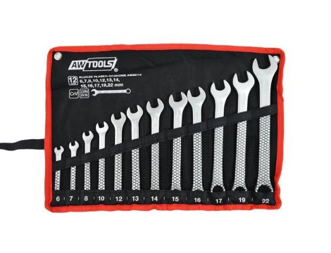 AWTOOLS KLUCZ PŁASKO-OCZKOWY KPL.12szt. /6mm-22mm/ BLACK LINE