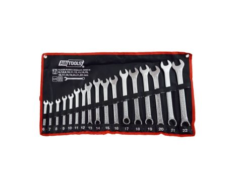 AWTOOLS KLUCZ PŁASKO-OCZKOWY KPL.17szt. /6mm-22mm/ BLACK LINE