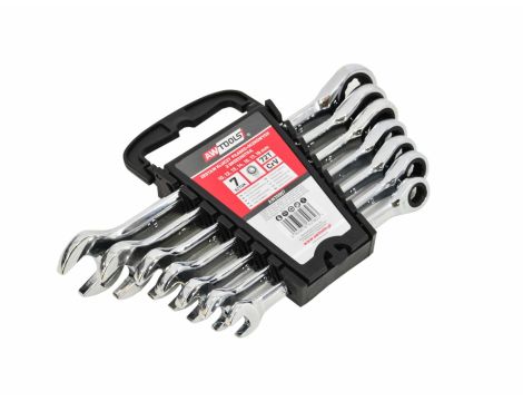 AWTOOLS KLUCZ PŁASKO-OCZKOWY Z GRZECH.KPL. 7szt 10-19mm - 2