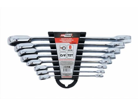 AWTOOLS KLUCZ PŁASKO-OCZKOWY Z GRZECH.KPL. 8szt 8-22mmZ PRZEŁĄCZ.