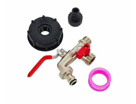 AWTOOLS KRAN OGRODOWY DO ZBIORNIKA CYNK NIK. PODWÓJNY 1/2" GZ 2x3/4" MAUZER