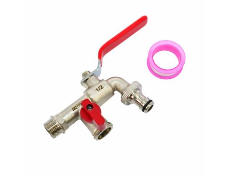 AWTOOLS KRAN OGRODOWY MOSIĄDZ NIK. PODWÓJNY 1/2" GZ 2x3/4"