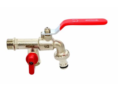 AWTOOLS KRAN OGRODOWY MOSIĄDZ NIK. PODWÓJNY 1/2" GZ 2x3/4" - 2