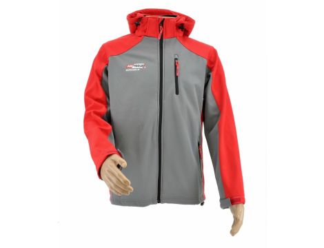 AWTOOLS KURTKA SOFTSHELL T4/ CZERWONO-SZARA/  M