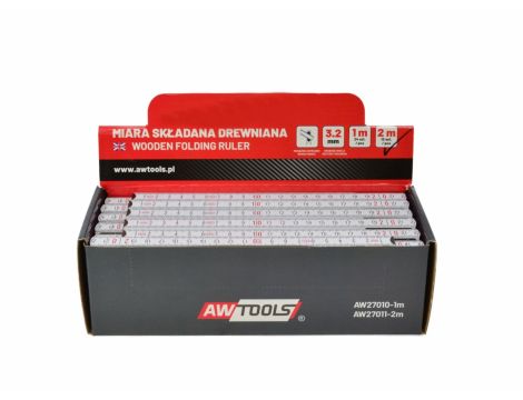 AWTOOLS MIARA SKŁADANA DREWNIANA 2m x 10  ZŁOŻEŃ 12szt. DISPLAY BOX - 3