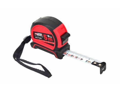 AWTOOLS MIARA ZWIJANA  5m x 19mm ABS NYLONOWA POWŁOKA - 4