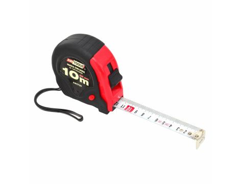 AWTOOLS MIARA ZWIJANA CZERWONO-CZARNA 10m x 25mm ABS TPR 2-STOP - 3
