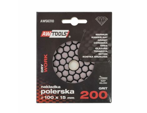 AWTOOLS NAKŁADKA POLERSKA 100mm  GR. 200 S NA SUCHO - 3