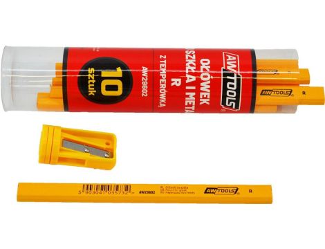 AWTOOLS OŁÓWEK DO SZKŁA I METALU R ŻÓŁTY 10szt. - 2