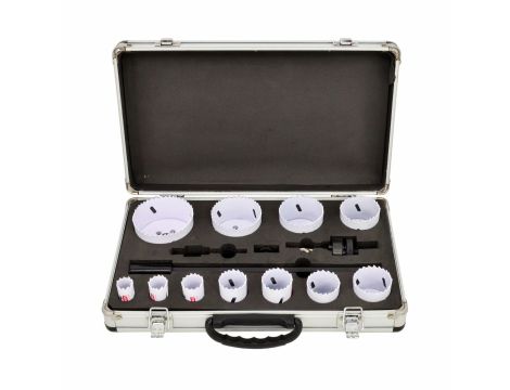 AWTOOLS OTWORNICE BIMETALOWE KPL. 19-76mm 15 elem. BLACK LINE WALIZKA METALOWA