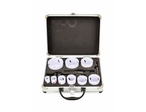 AWTOOLS OTWORNICE BIMETALOWE KPL. 22-64mm  8 elem. BLACK LINE WALIZKA METALOWA