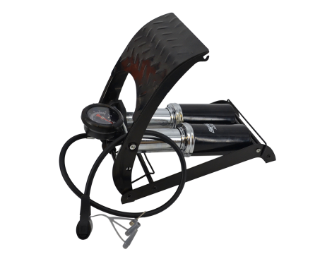 AWTOOLS POMPKA NOŻNA DWUTŁOKOWA Z MANOMETREM - 2