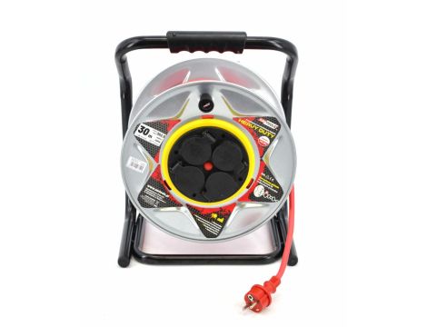AWTOOLS PRZEDŁUŻACZ BĘBEN METAL  25m 3x2,5mmCZERWONY HEAVY DUTY 16A / 3680W / IP44 - 2
