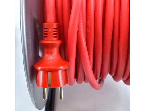 AWTOOLS PRZEDŁUŻACZ BĘBEN METAL  25m 3x2,5mmCZERWONY HEAVY DUTY 16A / 3680W / IP44 - 4