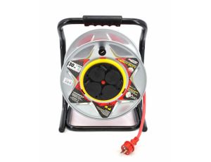 AWTOOLS PRZEDŁUŻACZ BĘBEN METAL 50m 3x1,5mmCZERWONY HEAVY DUTY 16A / 3680W / IP44 - image 2