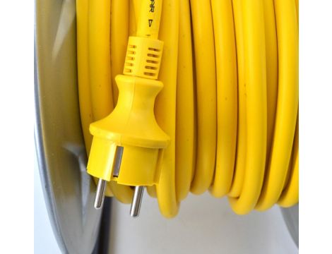 AWTOOLS PRZEDŁUŻACZ BĘBEN METAL 25m 3x2,5mmŻÓŁTY HEAVY DUTY 16A / 3680W / IP44 - 4