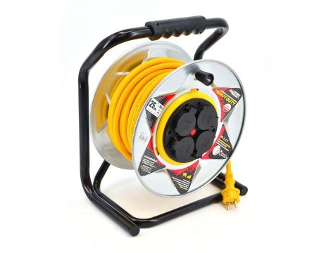 AWTOOLS PRZEDŁUŻACZ BĘBEN METAL 40m 3x1,5mm...ŻÓŁTY HEAVY DUTY 16A / 3680W / IP44
