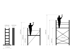 AWTOOLS RUSZTOWANIE JEZDNE-PRZEGUB IKAR 1,96m 150KG EN131  / 3,95m - image 2