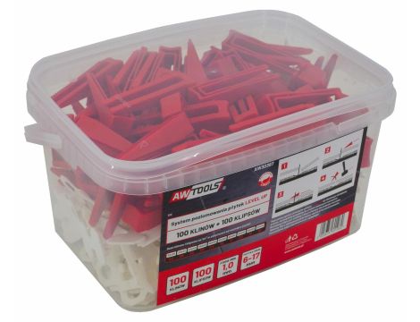 AWTOOLS SYSTEM POZIOMOWANIA LP 1,0mm 100+100(KLIPS 6-17mm + KLIN)... .. - 5