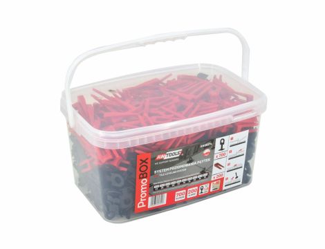 AWTOOLS SYSTEM POZIOMOWANIA PB 1,0mm 700+200(KLIPS 7-15mm + KLIN)%