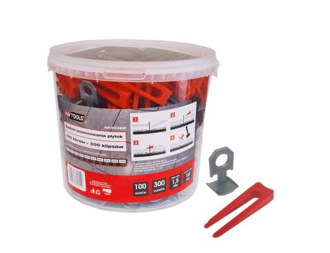 AWTOOLS SYSTEM POZIOMOWANIA ST 1,5mm 300+100(KLIPS 7-15mm + KLIN) - 5