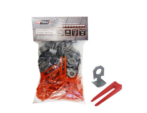 AWTOOLS SYSTEM POZIOMOWANIA ST 1,5mm 50+50 (KLIPS 7-15mm + KLIN)