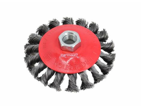 AWTOOLS SZCZOTKA STOŻKOWA 100mm  M14 DRUT SKRĘCANY