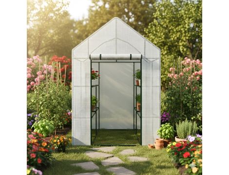AWTOOLS SZKLARNIA OGRODOWA BIAŁA 143x143x195cm - 2