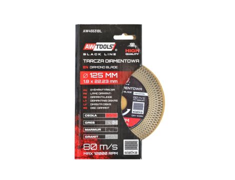 AWTOOLS TARCZA DIAMENTOWA 125mmx1,9x22,2 TURBO BLACK LINE - 2