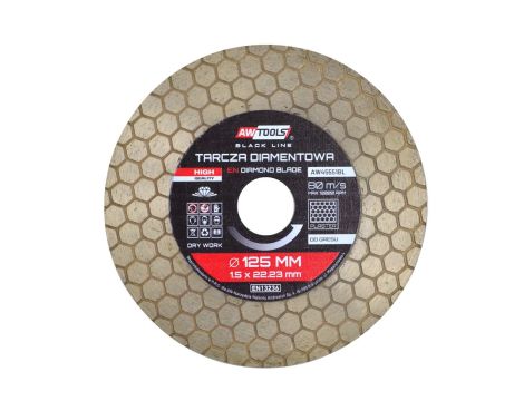 AWTOOLS TARCZA DIAMENTOWA 125x22,2 / PLASTER MIODU 2w1 BLACK LINE