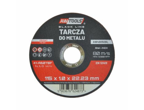 AWTOOLS TARCZA DO METALU 115*1,0mm BLACK LINE