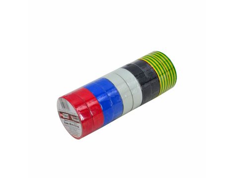AWTOOLS TAŚMA IZOLACYJNA 12mm x 10m MIX/10szt