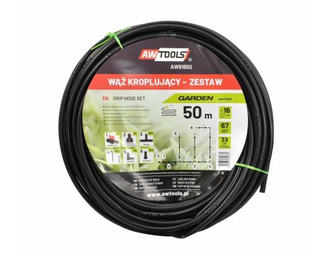 AWTOOLS WĄŻ KROPLUJĄCY ZESTAW 50m 68 ELE.