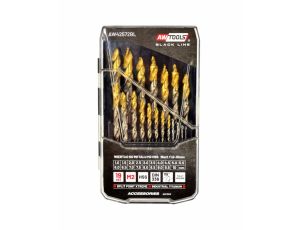 AWTOOLS WIERTŁO DO METALU M2 HSS-TiN KPL.19szt.  /1.5-10mm / BLACK LINE