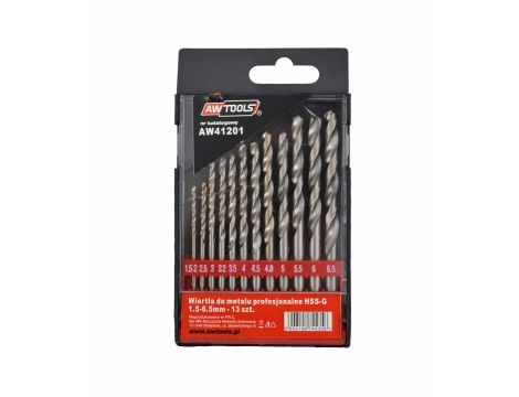 AWTOOLS WIERTŁO METAL BIAŁE KPL. 13szt ./1.5 - 6.5mm/