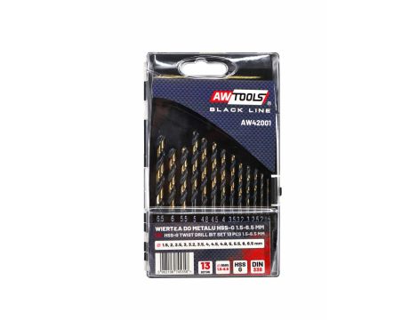 AWTOOLS WIERTŁO METAL HSS M2 KPL. 13szt ./1.5 - 6.5mm/ PREMIUM