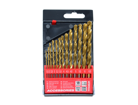 AWTOOLS WIERTŁO METAL TYTAN KPL. 13szt./1,5-6,5mm/