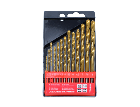 AWTOOLS WIERTŁO METAL TYTAN KPL. 13szt./2-8,0mm/
