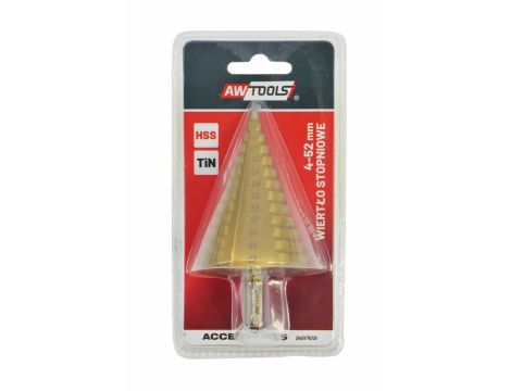 AWTOOLS WIERTŁO STOPNIOWE HSS-TIN /  4-52mm